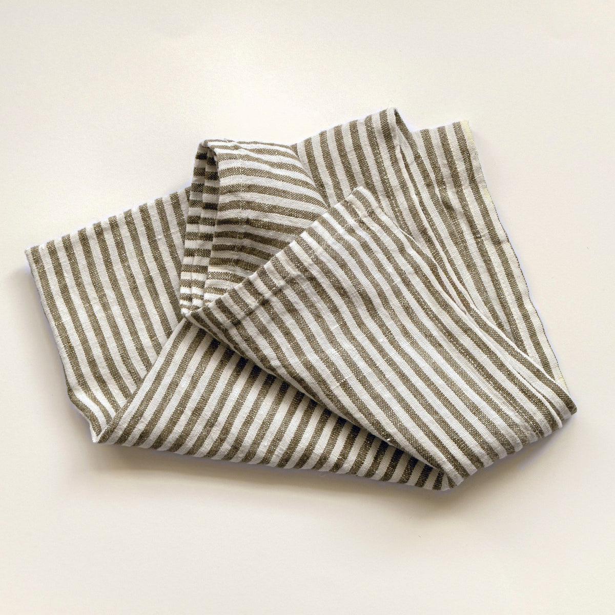 The Pantry Stripe Tea Towel, Olive